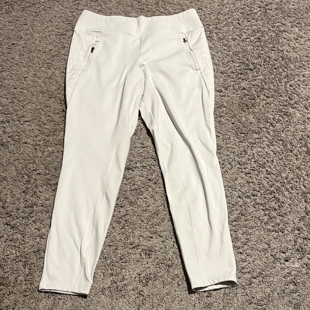 Athleta Cream Hybrid Fleece Tights